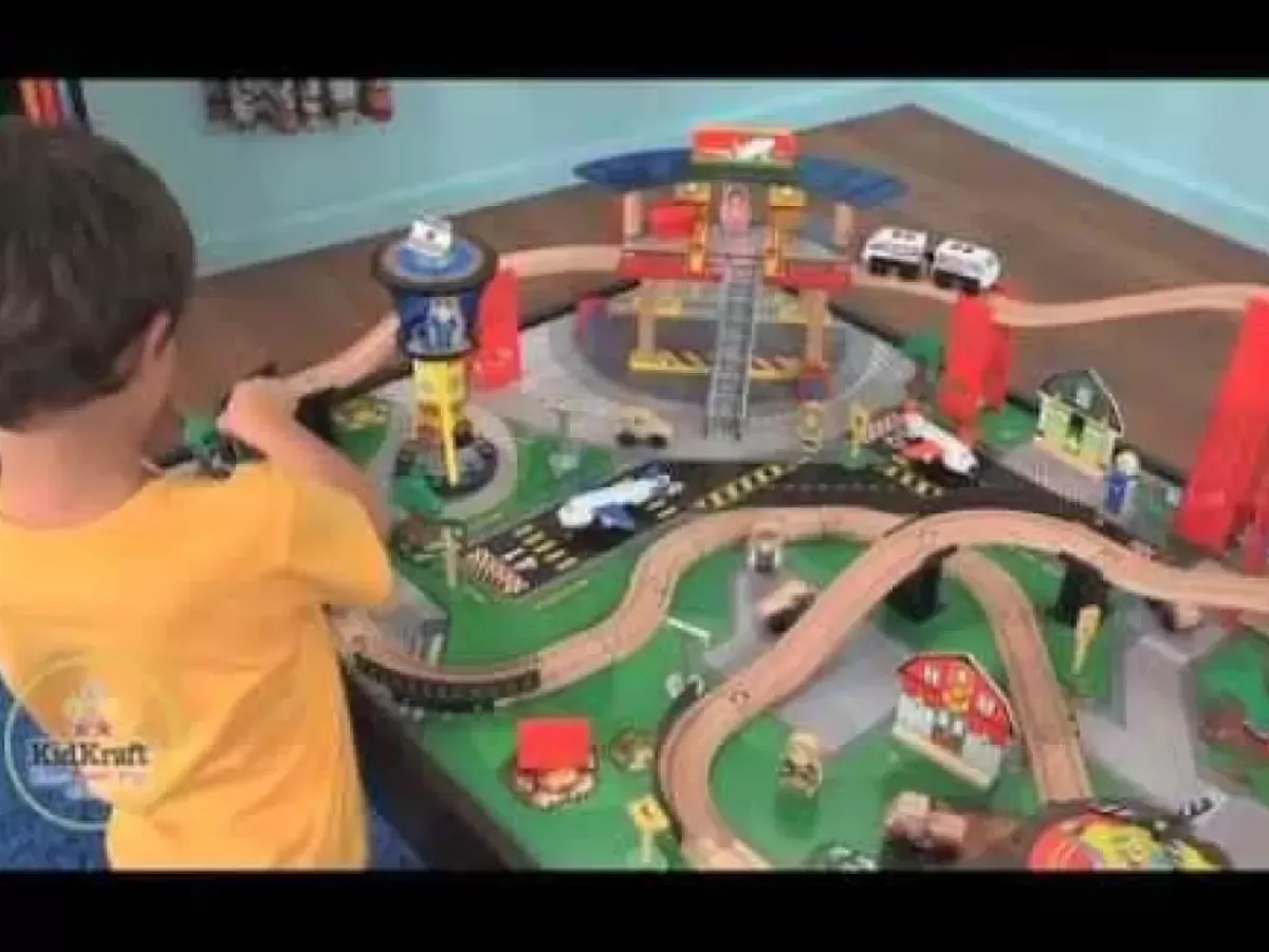 Train Sets & Tables^KidKraft Airport Express Train Table Set - Espresso