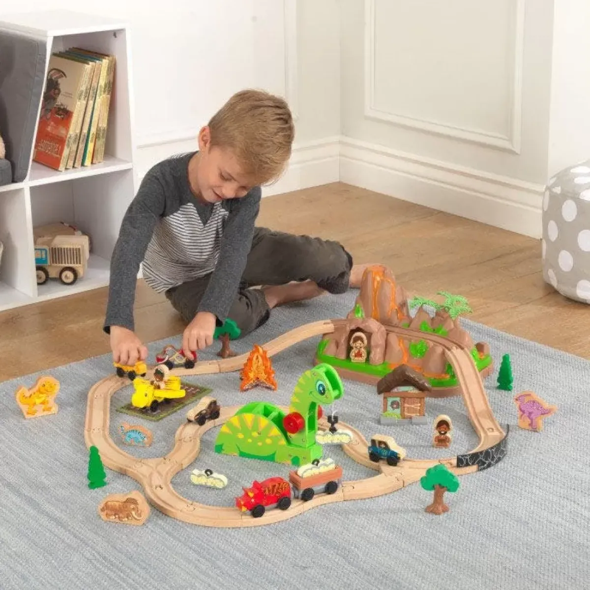 Train Sets & Tables^KidKraft Dinosaur Bucket Top Train Set