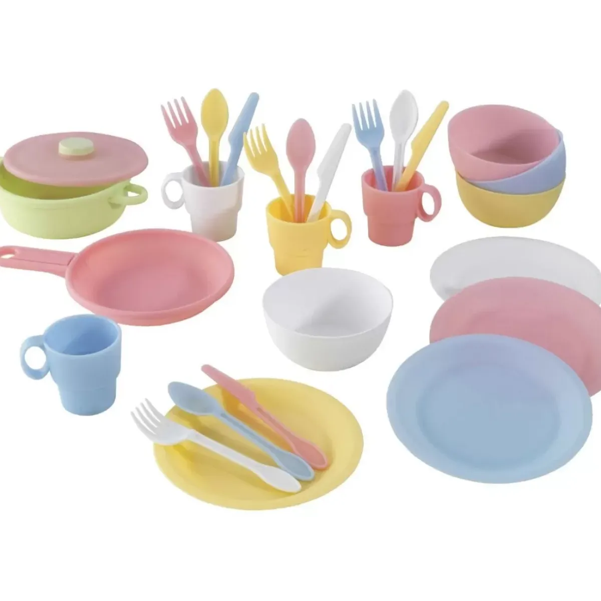 Play Kitchen Accessories^KidKraft 27-Piece Pastel Cookware Playset