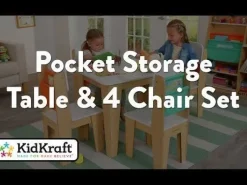 Bedroom^KidKraft Pocket Storage Table And 4 Chair Set - Natural