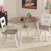 Bedroom^KidKraft Round Storage Table & 2 Chair Set - Gray Ash