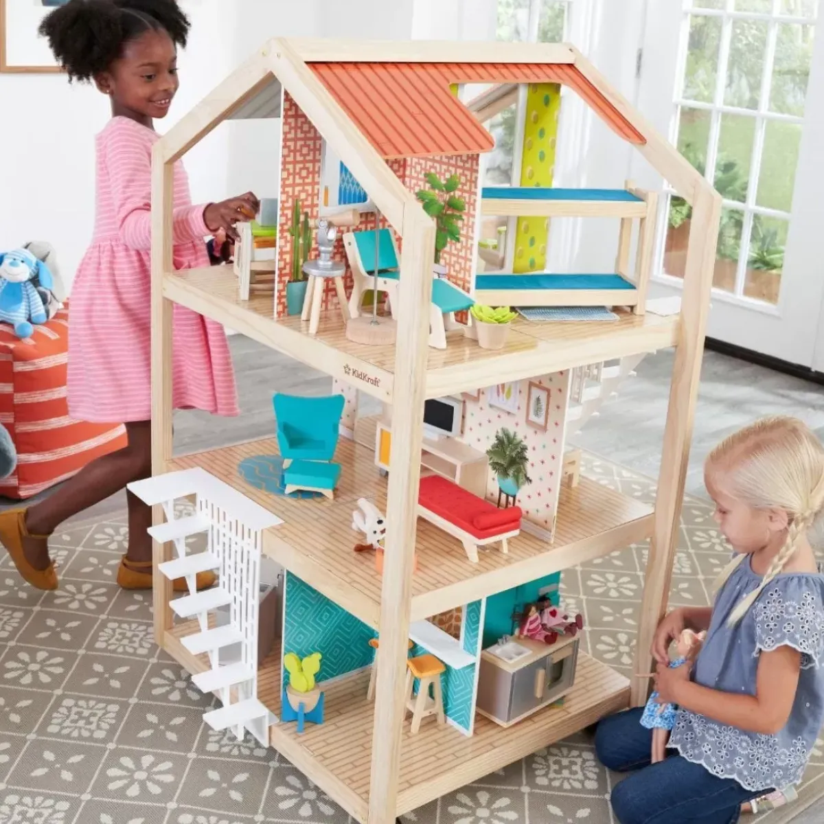 Dollhouses^KidKraft So Stylish Mansion Dollhouse With Ez Kraft Assembly™