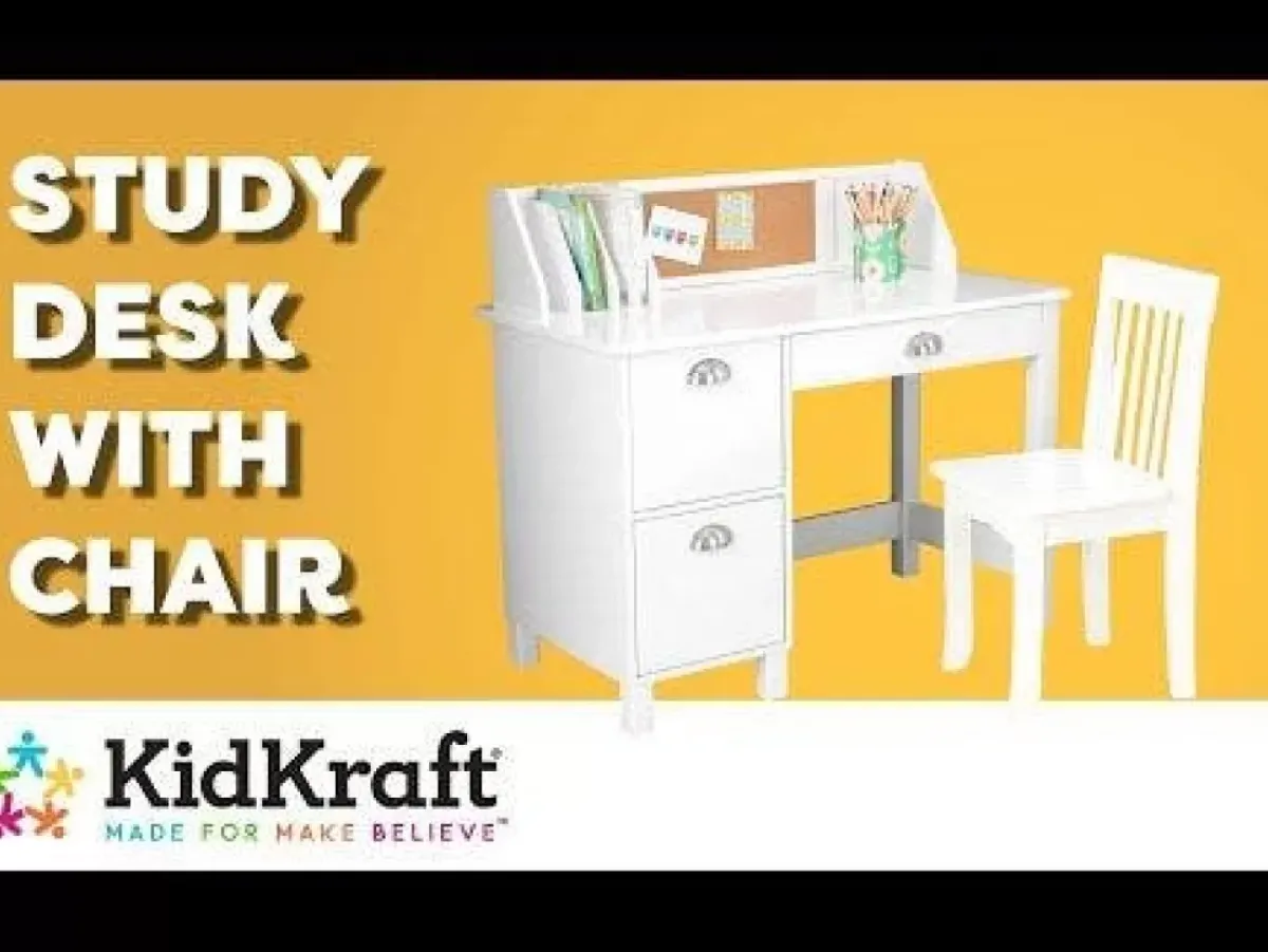 Bedroom^KidKraft Study Desk With Chair - White